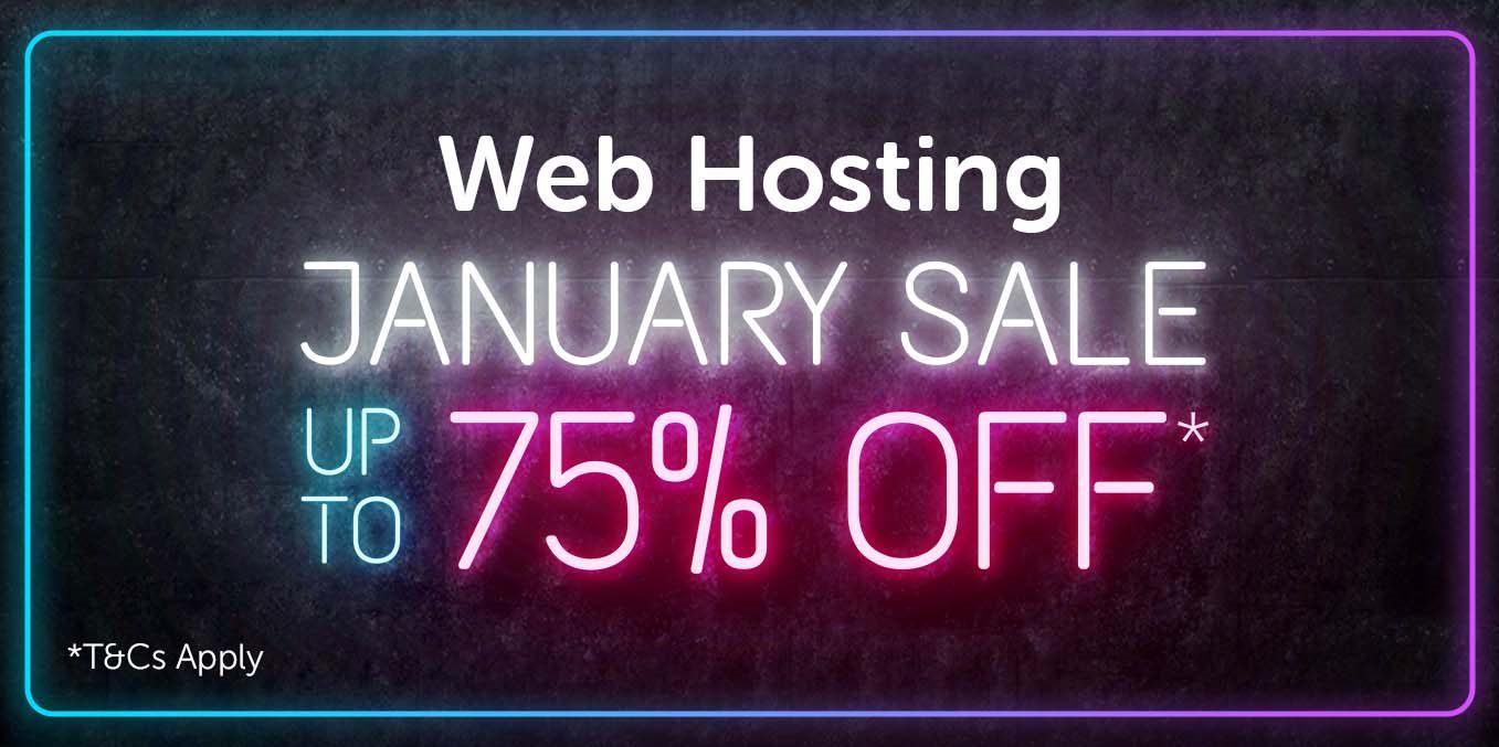 Get up to 75% off web hosting in our January SUPER sale 