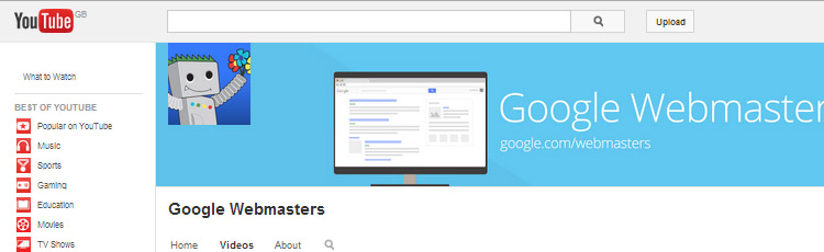 Google Webmasters Youtube
